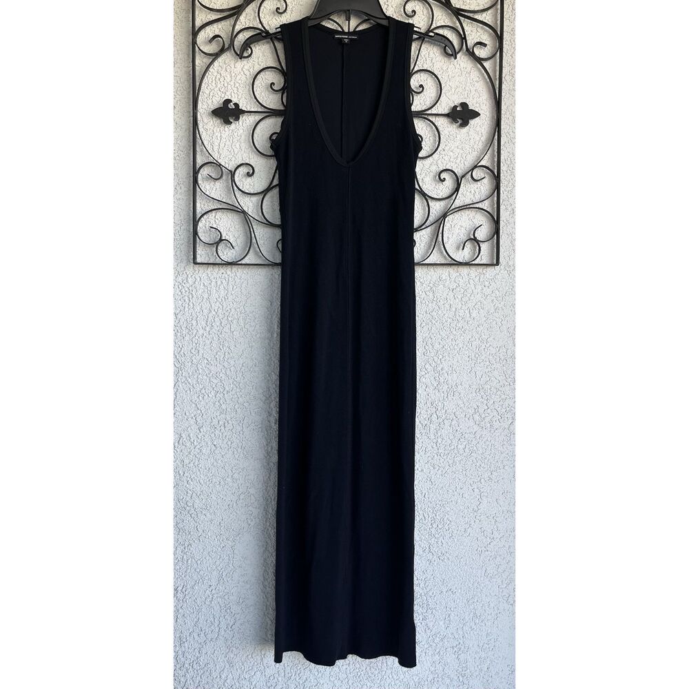 James Perse V Neck Straight  Maxi Dress - Size 2/M - Black